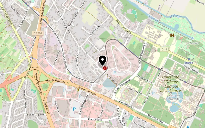 Plan d'accès au showroom Espace Fermeture à Olivet (45160)